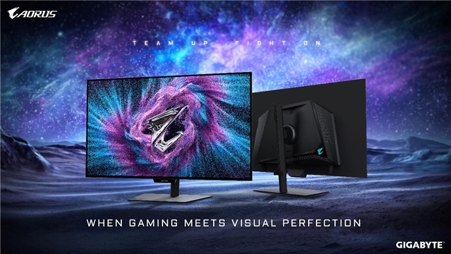 AORUS 游戏显示器 电竞屏 产品海报 紫色星空 广告